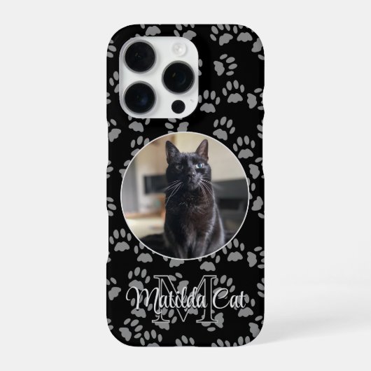 猫フォトポープリントパターパーソナライズされたン iPhoneケース (裏面)