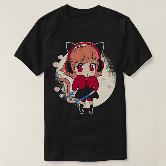 猫フラフープガール Tシャツ (デザイン正面)