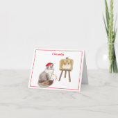 猫フランスのアーティストの空白のあいさつ文 サンキューカード (正面)