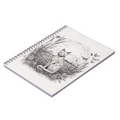 猫フローラ白黒クローズアップ花詳細 ノートブック (左側)