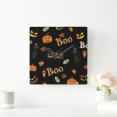 猫ブハロウィーン スクエア壁時計 (ホーム)