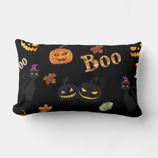 猫ブハロウィーン ランバークッション (正面)