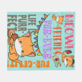 猫ブランケット猫好きコージーファジーブランケット フリースブランケット (正面(横))