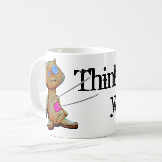 猫ブードゥー人形おもしろい友最高の友ユーモア コーヒーマグカップ (正面左)