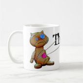 猫ブードゥー人形おもしろい友最高の友ユーモア コーヒーマグカップ (左)