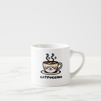 猫プッチーノ! 可愛い猫とカプチーノのミックスTシャツ エスプレッソカップ