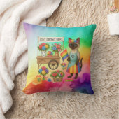 猫プライドポーズキャットインスパイアプライドLGBTQ クッション (ブランケット)