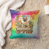 猫プライドポーズキャットインスパイアプライドLGBTQ クッション (ブランケット)