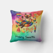 猫プライドポーズキャットインスパイアプライドLGBTQ クッション (裏面)