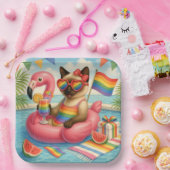 猫プライドポーズキャットインスパイアプライドLGBTQ ペーパープレート (パーティー)