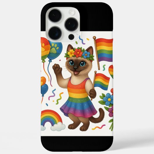 猫プライドポーズキャットインスパイアプライドLGBTQ Case-Mate iPhoneケース (裏面)