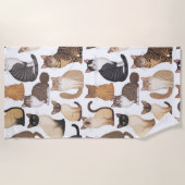 猫プリントビーチタオル ビーチタオル (正面)