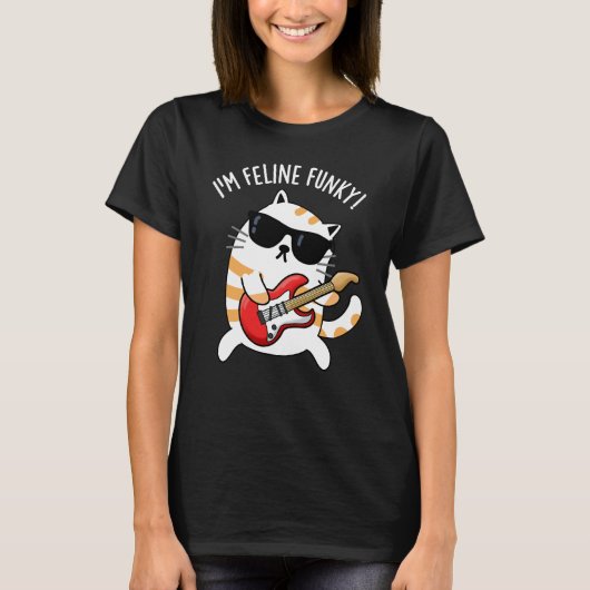 猫プリンファンキーダおもしろいークBG Tシャツ (正面)