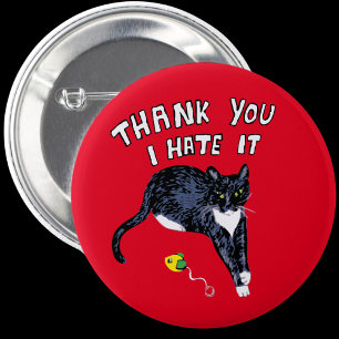 猫プレゼントありがとうピンバッジギフト嫌い 缶バッジ