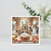 猫ベーキング、ベーキングパーティの招待状、猫カード 招待状 (スタンド正面)