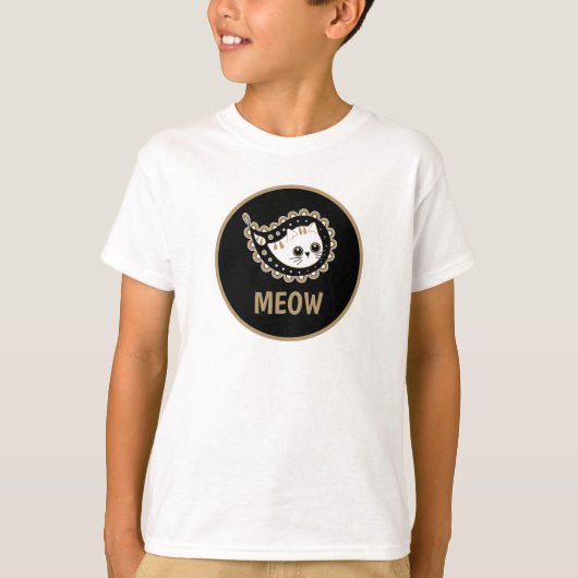 猫ペイズリー Tシャツ (正面)