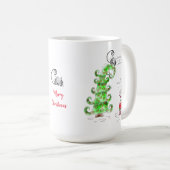 猫ペッおもしろいトマンガの喜びのクリスマスツリよくはしゃぐー コーヒーマグカップ (正面右)