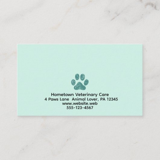 猫ペットおもしろいケアアポイントメントリマインダー獣医 名刺 (裏面)