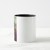 猫ペットのレオナルド・ダ・ヴィンチを抱いたモナ・リサ マグカップ (中央)