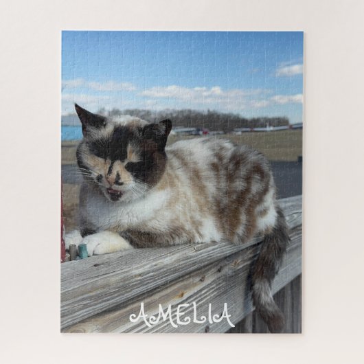 猫ペットの写真、家族の夜、おもしろいカスタム ジグソーパズル (縦)