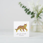 猫ペットカラフルトリマースクエアビジネスカード スクエア名刺 (スタンド正面)