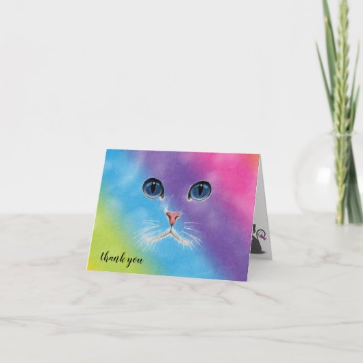猫ペットケアありがとう サンキューカード (正面)