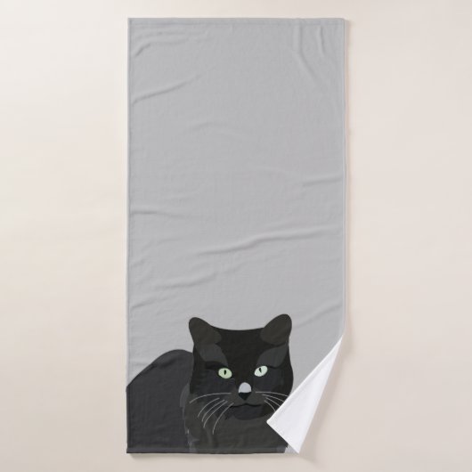 猫ペットブラックキャット バスタオル (バスタオル)