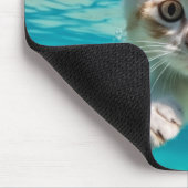 猫ペット動物おもしろい遊の屋外 マウスパッド (コーナー)