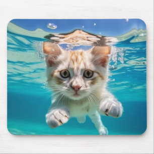猫ペット動物おもしろい遊の屋外 マウスパッド