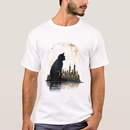 猫ペット動物美しい自然シティディスカバリー Tシャツ (正面)