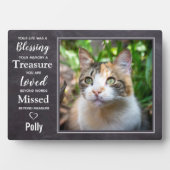 猫ペット記念ギフト – Cat悔やみや弔慰ギフト – Pet Loss フォトプラーク (正面)