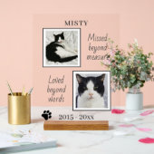 猫ペット記念写真と引用文 アクリルサイン (ウェディング)