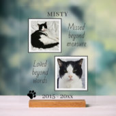 猫ペット記念写真と引用文 アクリルサイン (ニュートラル)