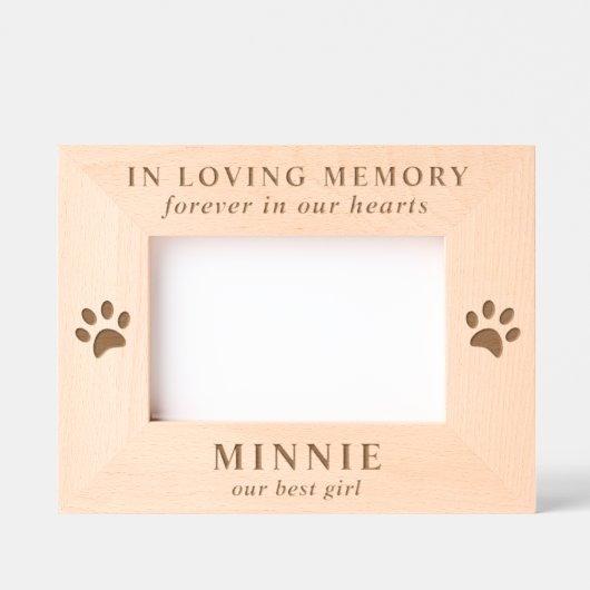 猫ペット記念写真 レーザー彫刻フレーム (正面)