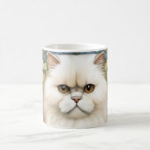 猫ペルシャ猫アールヌーボー コーヒーマグカップ (中央)