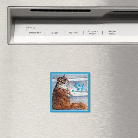 猫ホボの看板やさしい女性がここに磁石を住んでいる マグネット (インサイチュ (食洗機))