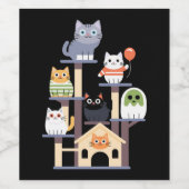 猫ホラーおもしろい映画かわいいハロウィーン猫子猫 ワインラベル (シングルラベル)