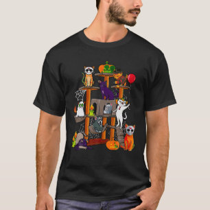 猫ホラー映画シリアルキラー猫ツリータワーCli Tシャツ