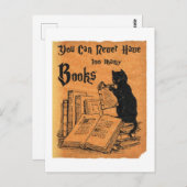 猫ホワイトの本は決して多すぎない ポストカード (正面/裏面)