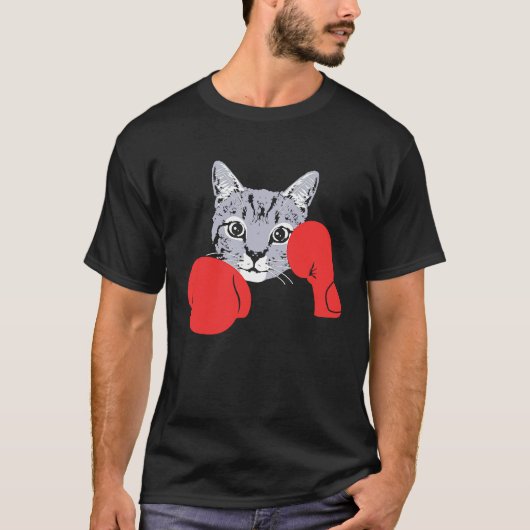 猫ボクサー 動物 猫 子猫 ボクシング Tシャツ (正面)