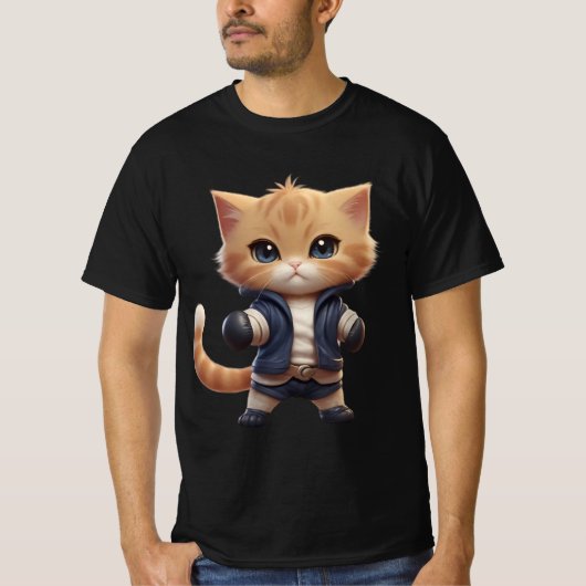 猫ボクシング Tシャツ (正面)