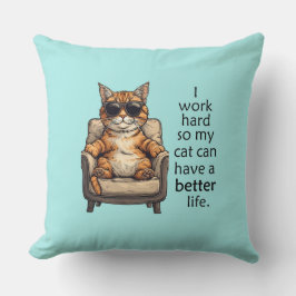 猫ボスおもしろい – 猫テーマ装飾用クッション クッション