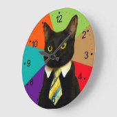 猫ボス ラージ壁時計 (傾斜)