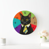 猫ボス ラージ壁時計 (ホーム)