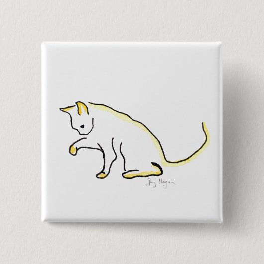 猫ボタン 缶バッジ (正面)