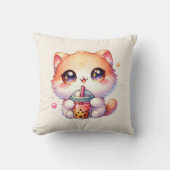 猫ボバかわいいバブルティー クッション (正面)