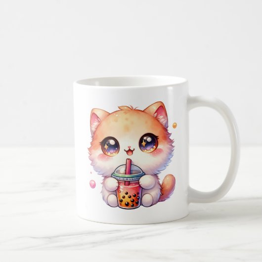 猫ボバかわいいバブルティー コーヒーマグカップ (右)
