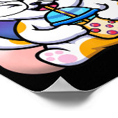 猫ボバ食べーラーメンアニメかわいい猫ネコ食べーら ポスター (角)