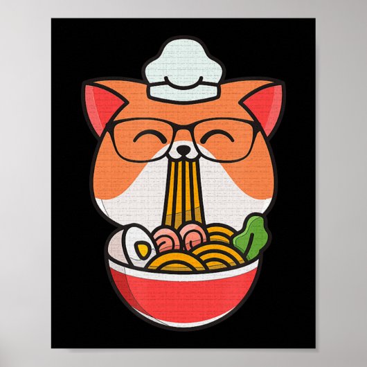 猫ボバ食べーラーメンアニメかわいい猫ネコ食べーら ポスター (正面)
