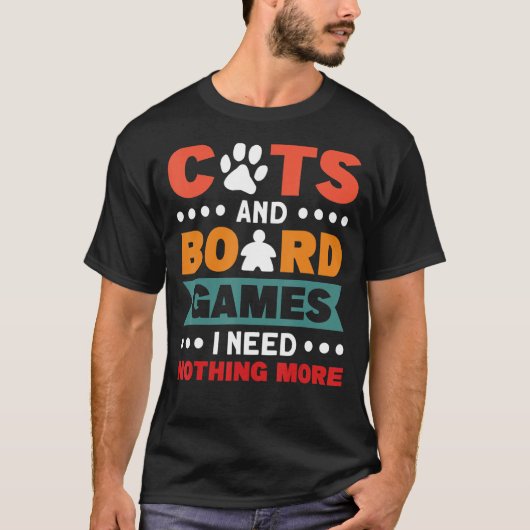 猫ボードゲームボードゲーム2 Tシャツ (正面)